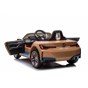 Autko BMW i4 na akumulator dla dzieci Złoty + Wolny Start + EVA + Ekoskóra + Audio LED + Pilot